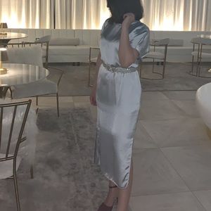 Zara Satin Midi Dress slip
